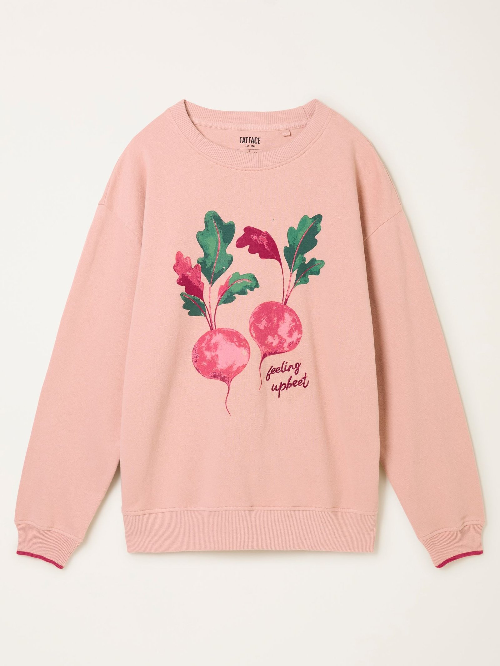 Premium Pink Beet Graphic Print Crewneck Sweatshirt | OEM Custom - Image 2