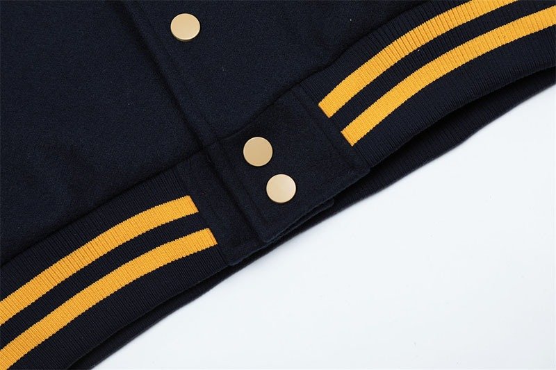 Premium Navy Rugby Graphic Varsity Jacket | OEM Custom - Image 3