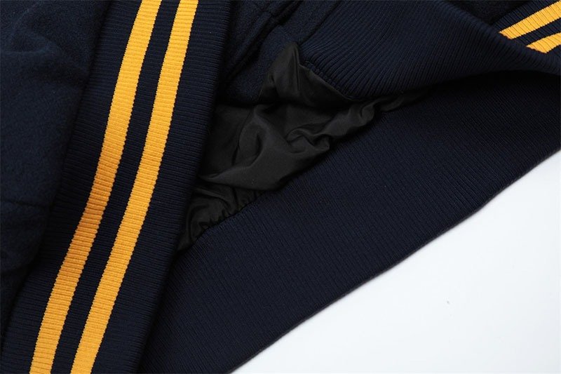 Premium Navy Rugby Graphic Varsity Jacket | OEM Custom - Image 7