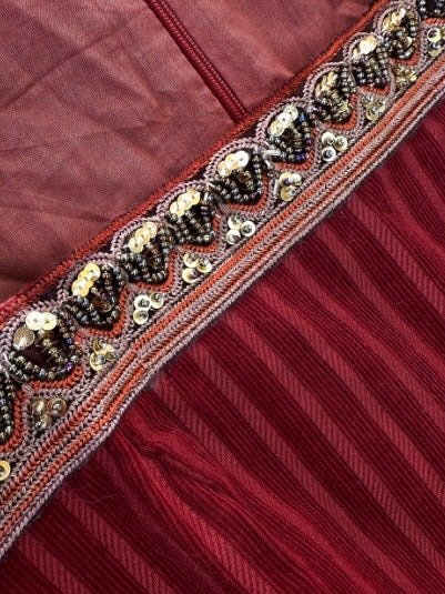 Premium Burgundy Corduroy Vintage Midi Dress | OEM Custom - Image 3