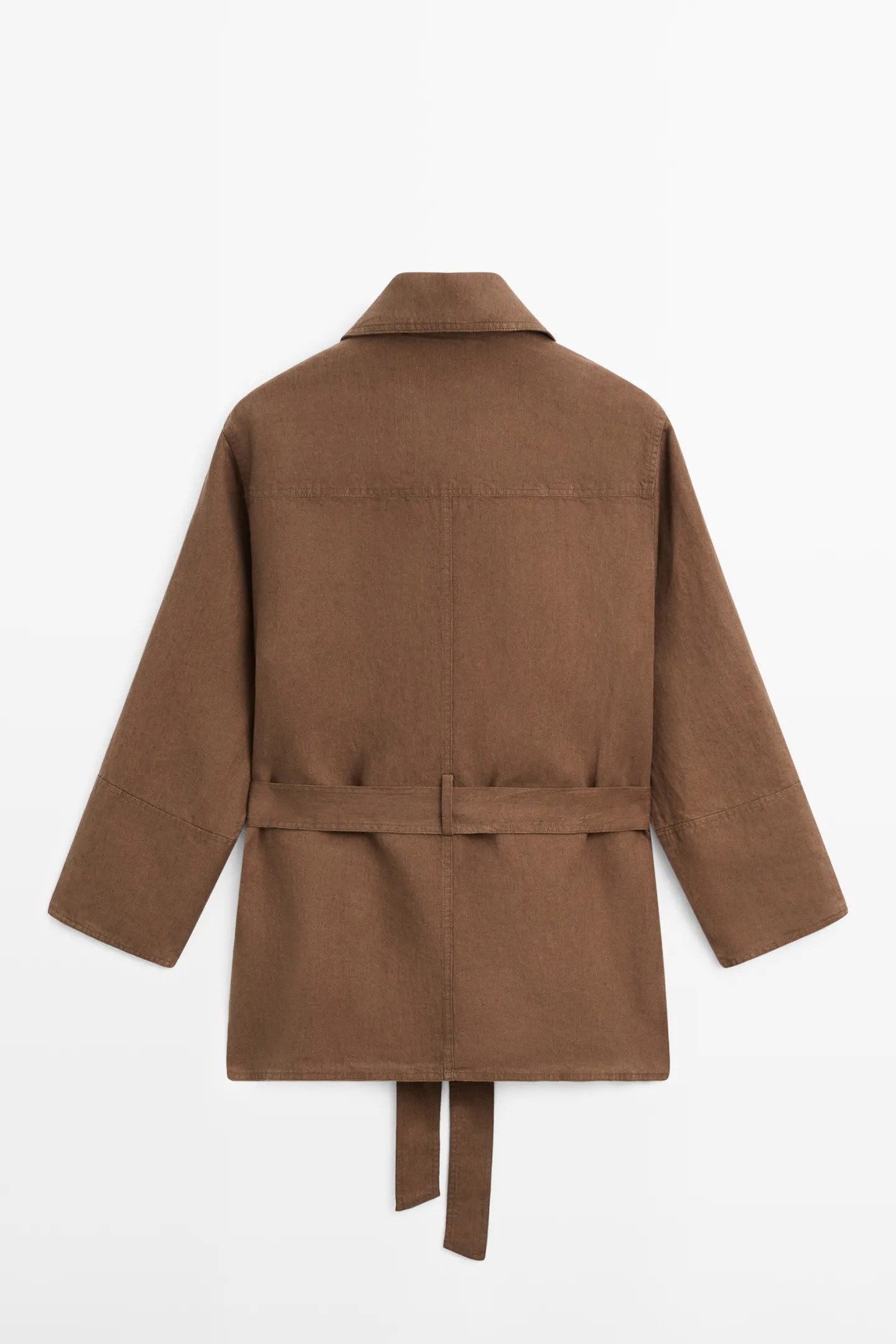 High quality cotton twill belted utility shirt jacket - Image 3