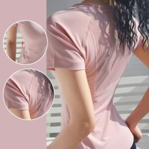 Premium Mesh Back Contour Sculpting Workout T-Shirt | OEM Custom