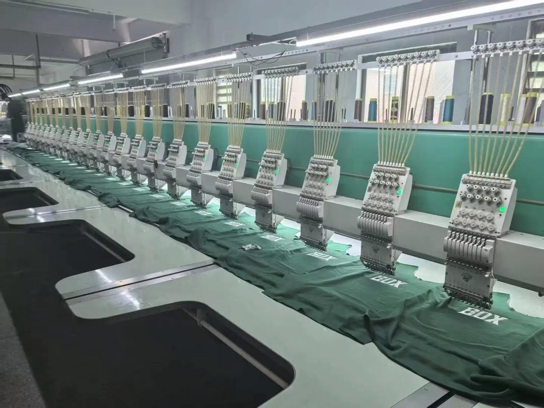 Woven garment sewing workshop with active mass production for OEM private label orders