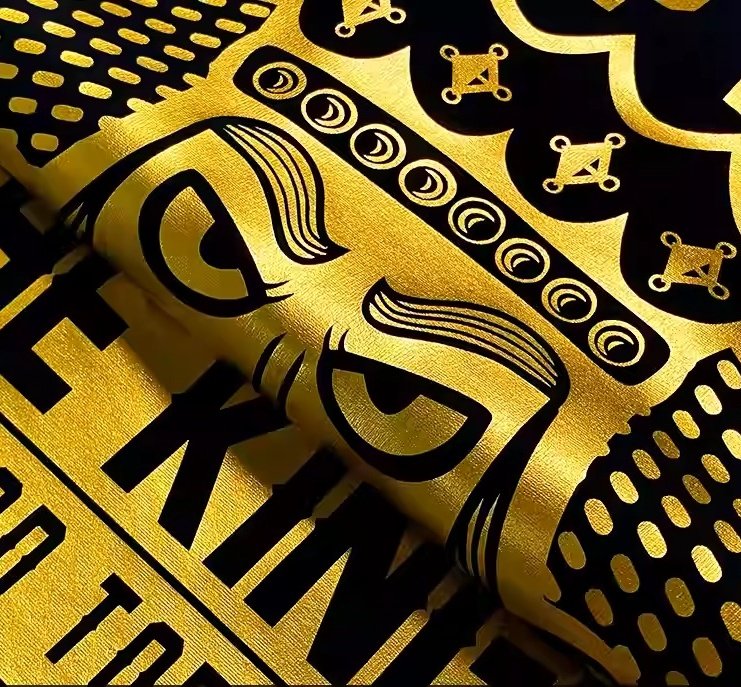 Premium Black "The Kings" Gold Foil Print Oversized T-Shirt | OEM Custom - Image 2