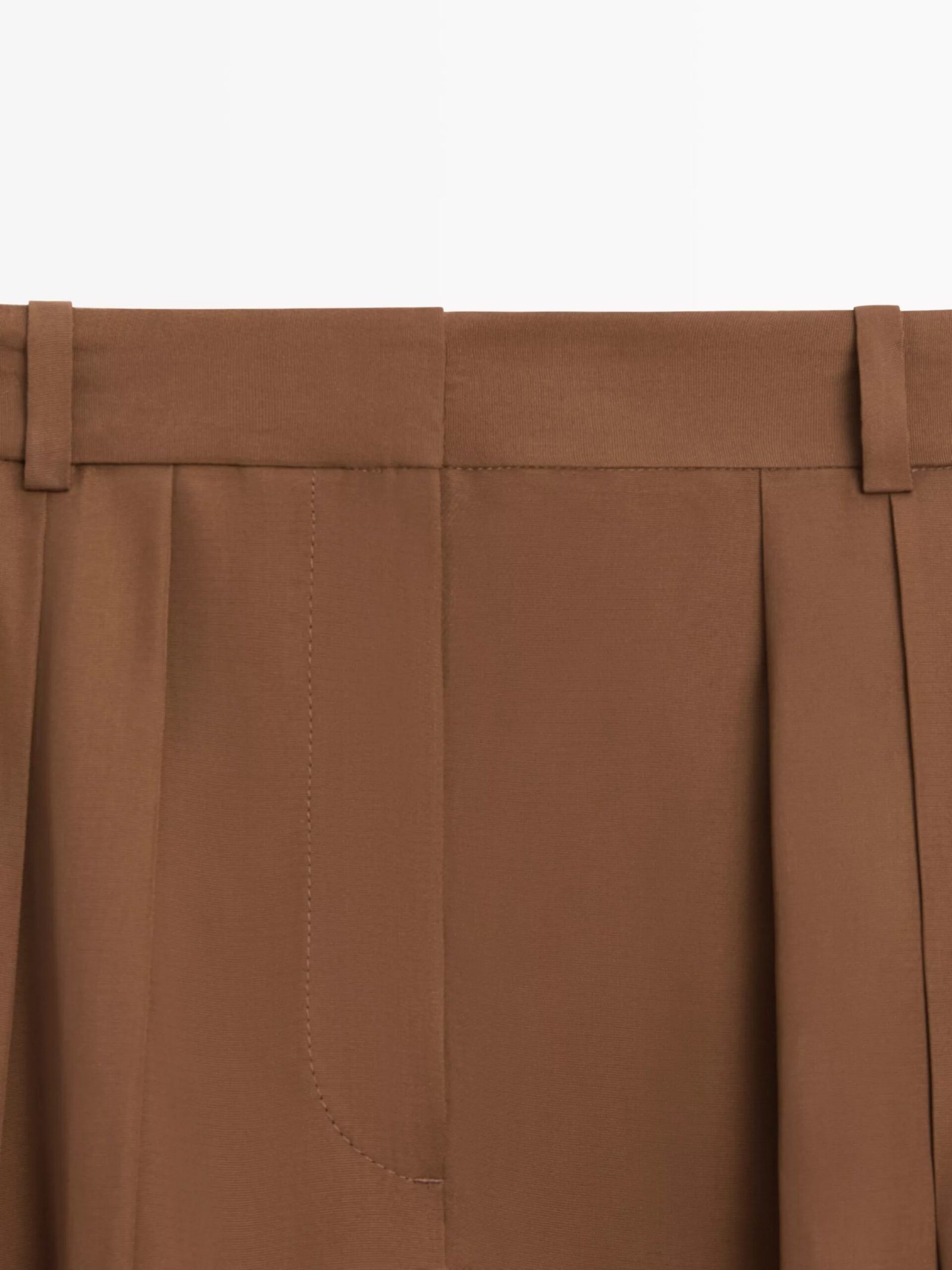 Premium Caramel Draped Wrap Cocoon Midi Skirt | OEM Custom - Image 3