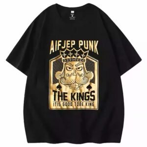 Premium Black "The Kings" Gold Foil Print Oversized T-Shirt | OEM Custom