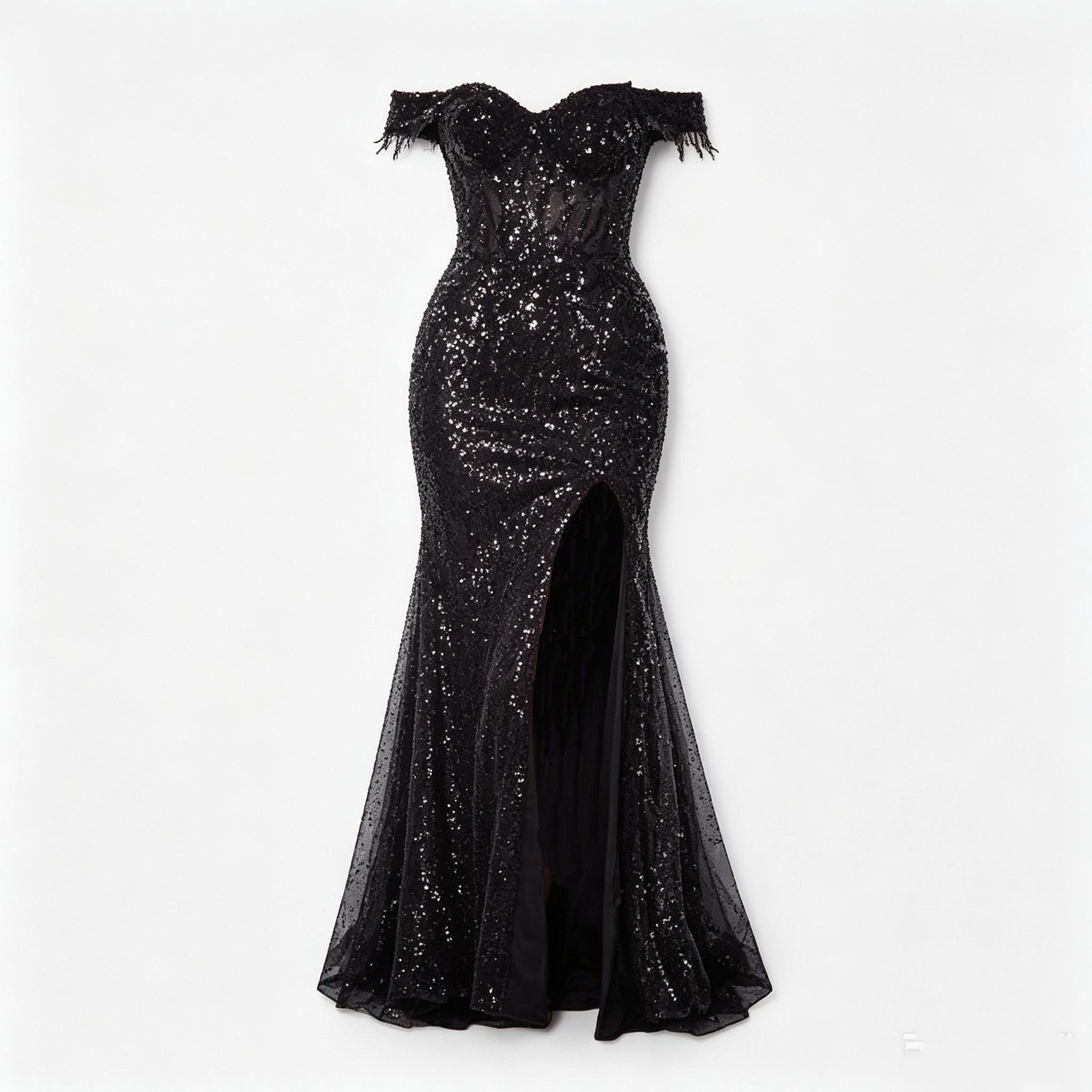 Premium Off-the-Shoulder Beaded Mermaid Evening Gown | OEM Custom - Image 2