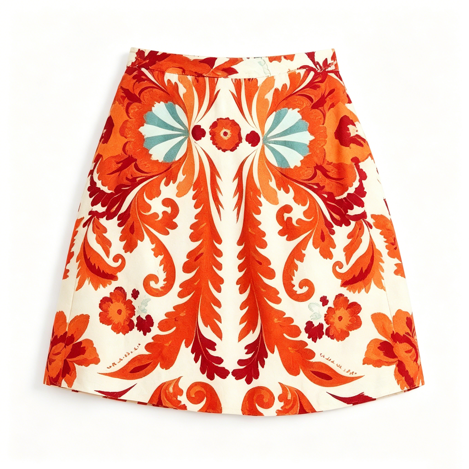 Premium Vintage Baroque Floral Print A-Line Mini Skirt | OEM Custom - Image 2